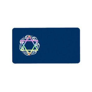 Jüdische Stern-Farben Adressaufkleber