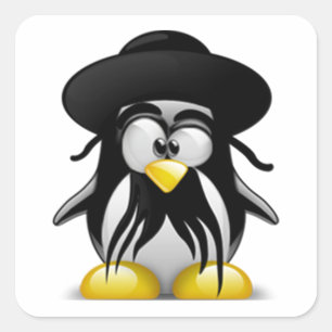 Jüdische Tux (Linux Tux) Quadratischer Aufkleber