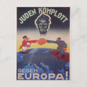 Jüdische Verschwörung Propaganda Poster Postkarte