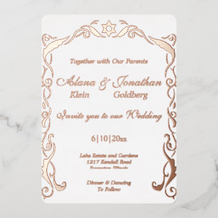 jüdische Wirbelrahmen-Hochzeit Folien-Einladung Folieneinladung