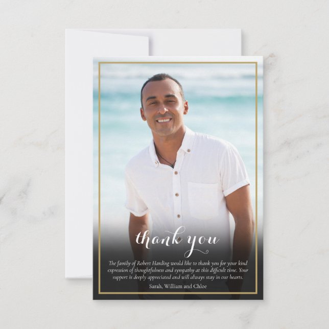 Jüdischer Begräbnisstar Foto Star of David Elegant Dankeskarte (Vorderseite)