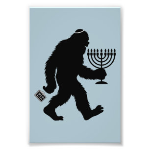Jüdischer Bigfoot Chanukka Hanukkah Humor Lustig  Fotodruck