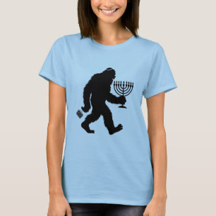 Jüdischer Bigfoot Chanukka Hanukkah Humor Lustig T-Shirt
