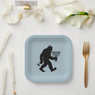 Jüdischer Bigfoot Chanukka Humor Lustig Pappteller