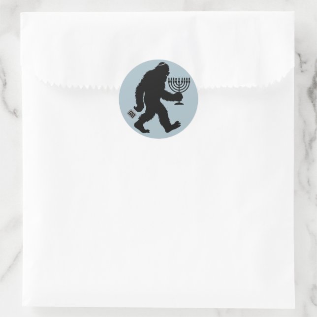 Jüdischer Bigfoot Hanukkah Chanukah Spaß Unglaubli Runder Aufkleber (Tasche)