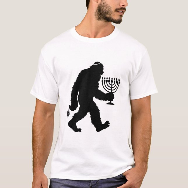 Jüdischer Bigfoot Hanukkah Chanukah Spaß Unglaubli T-Shirt (Vorderseite)
