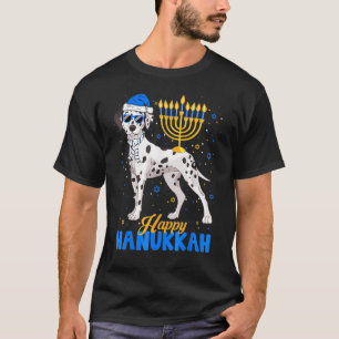 Jüdischer Dalmatiner Dog Menorah Happy Hanukkah Ch T-Shirt