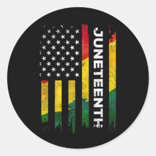 Jüdischer Freiheitstag Amerikanische Flagge Schwar Runder Aufkleber