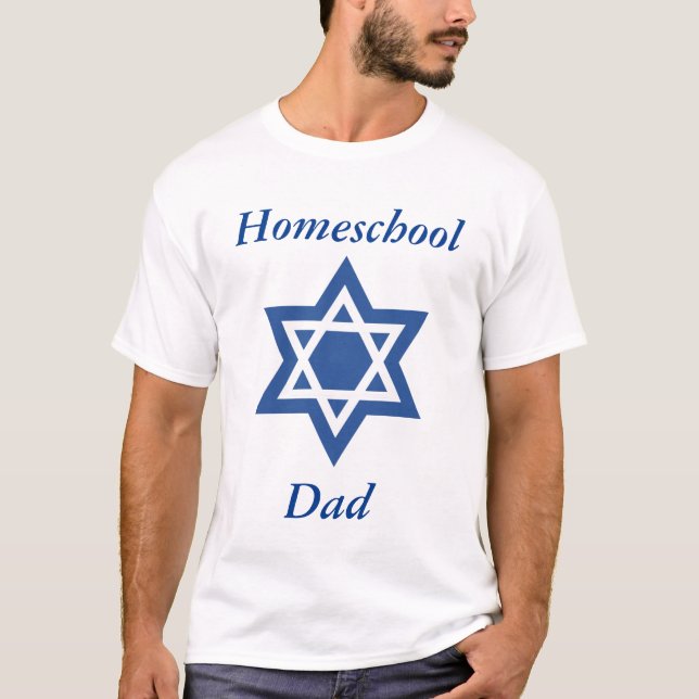 Jüdischer Homeschool Vater Star von David T-Shirt (Vorderseite)