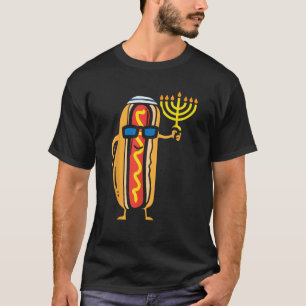 Jüdischer Hotdog Lustige Lebensmittel Hanukkah Pyj T-Shirt