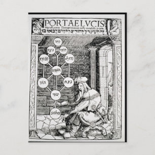 Jüdischer Kabbalist mit Sephiroth Postkarte