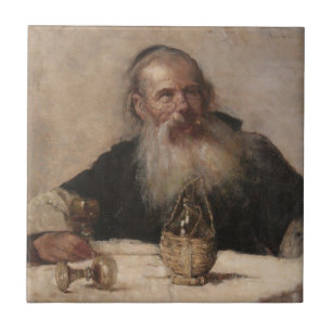 Jüdischer Mensch Trinkwein (von Olga Boznanska) Fliese