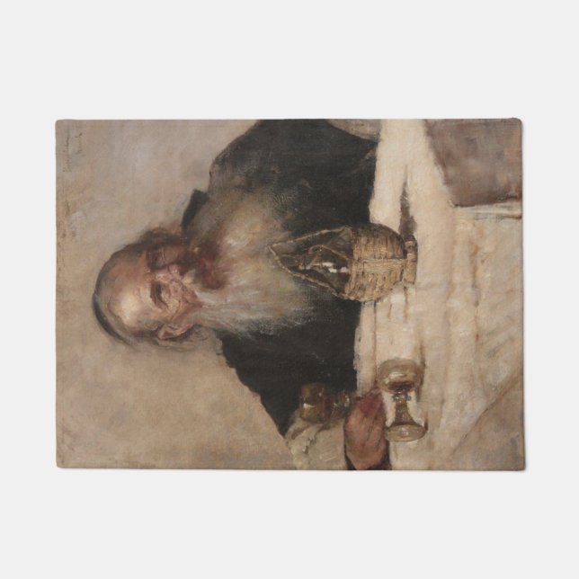 Jüdischer Mensch Trinkwein (von Olga Boznanska) Fußmatte (Vorderseite)