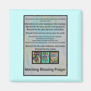 Jüdischer Morgen-Segen-Gebets-Batik Hamsa Magnet