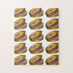 Jüdischer NYC Deli Bagel Capers Lox Creme Chee Puzzle