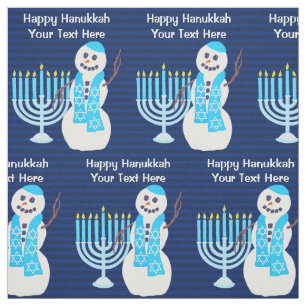 Jüdischer Schneemann Chanukkas blaues Hanukiah Stoff