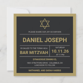 Jüdischer Star gerahmt Bar Mitzvah Einladung