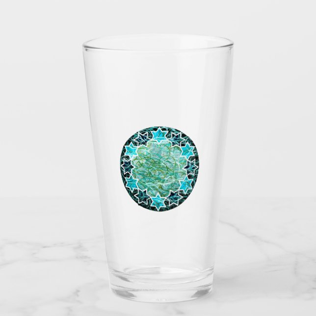 Jüdischer Star Medallion Pub Cup Glas (Vorderseite)