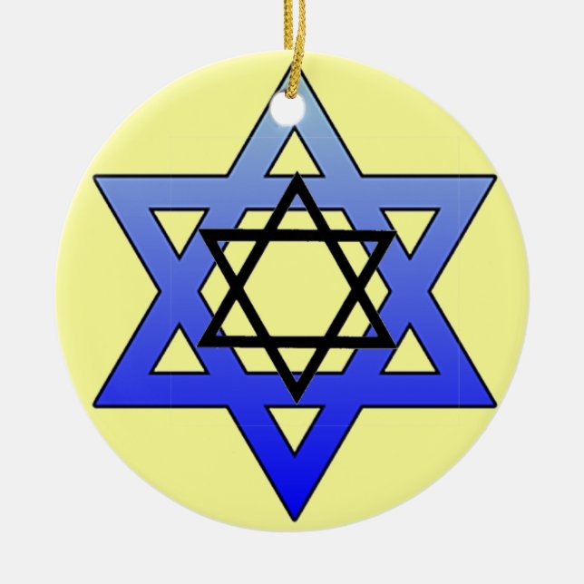 Jüdischer Star, Star von David, Magen David Orname Keramikornament (Vorne)
