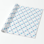 Jüdischer Star von David Pattern Geschenkpapier<br><div class="desc">Dieses hübsche jüdische Designpapier ist ein klassisches Design und eignet sich perfekt für Hanukkah. Mit verschiedenen Farbtönen des blauen Star of David Musters auf weißem Hintergrund,  bestellen Sie noch heute Ihre Bestellung! Kunstwerk erstellt von: AMBillustrations http://www.etsy.com/shop/AMBillustrations/</div>