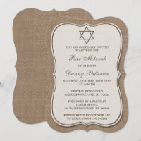 Jüdischer Stern von David Bar Mitzvah aus Burlap