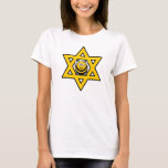 Jüdischer Stern von David mit einer Honey Bee T-Shirt<br><div class="desc">Hellgelber Stern von David mit einer Honigbiene. Ideal für Rosh Hashanah oder Chanukah.</div>