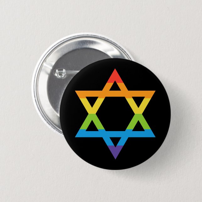 Jüdischer Stern von David Pride Month Button (Vorne & Hinten)