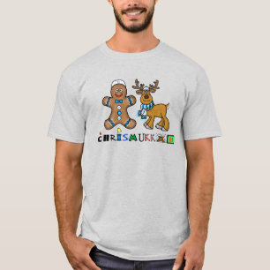 Jüdischer T - Shirt Gingerbread Man and Rentier