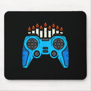 Jüdischer Videospiel-Gamer Chanukka Männer Junge  Mousepad