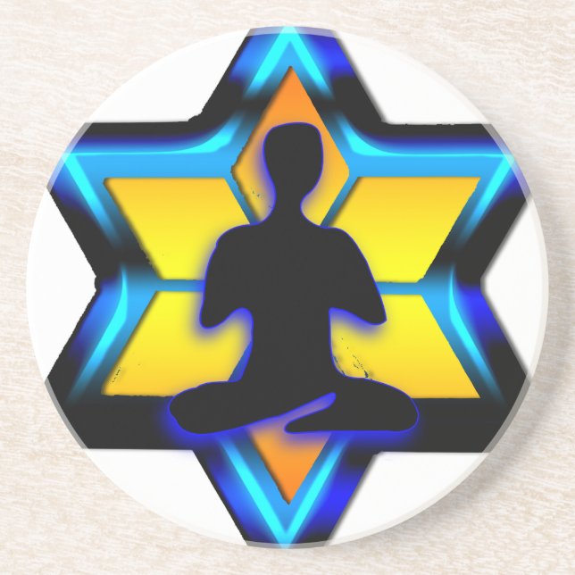 Jüdischer Yoga Getränkeuntersetzer (Vorne)