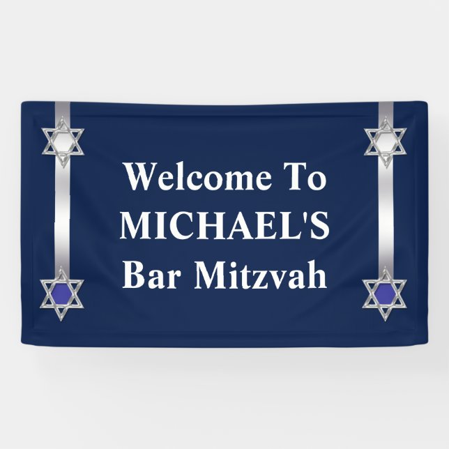 Jüdisches Bar Stern-Davids mitzvah Banner (Horizontal)