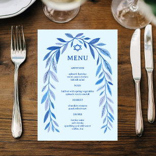 Jüdisches botanisches Ereignis Bar Bat Mitzvah Menükarte