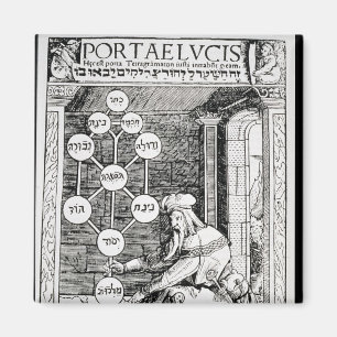 Jüdisches cabbalist, das ein sephiroth hält magnet