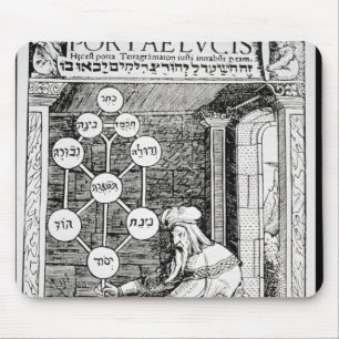 Jüdisches cabbalist, das ein sephiroth hält mousepad