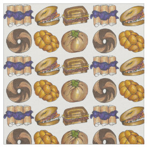 Jüdisches Deli Food Bagel Knish Challah Blintz Pic Stoff