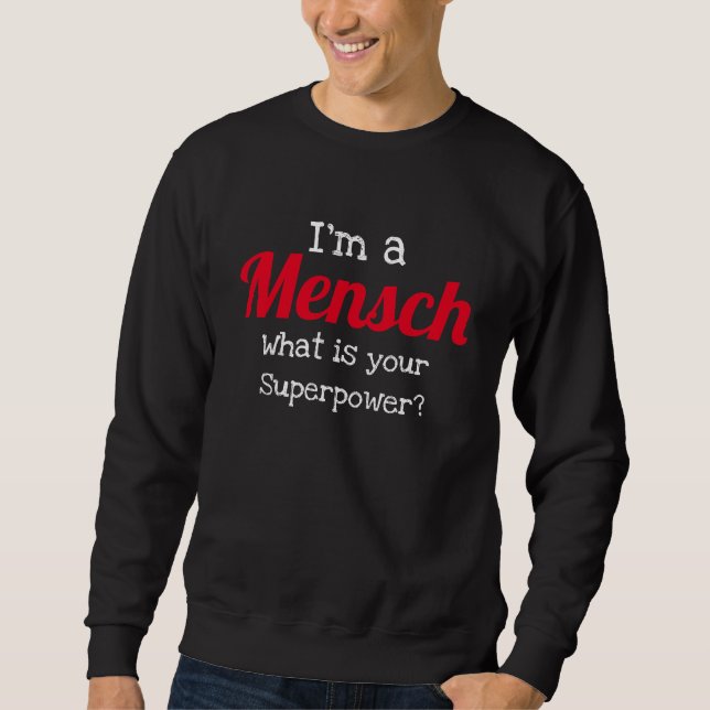 Jüdisches Funny Sweatshirt - Ich bin ein Mensch Su (Vorderseite)