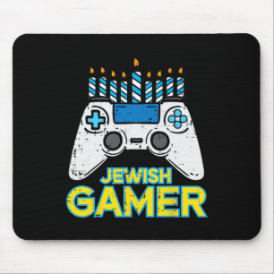 Jüdisches Gamer Chanukah Videospiel Men Boys Kids  Mousepad