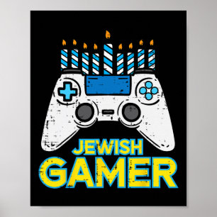 Jüdisches Gamer Chanukah Videospiel Men Boys Kids  Poster