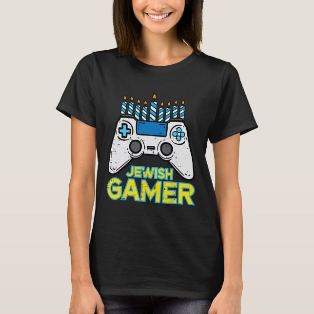 Jüdisches Gamer Chanukah Videospiel Men Boys Kids  T-Shirt (Vorderseite)