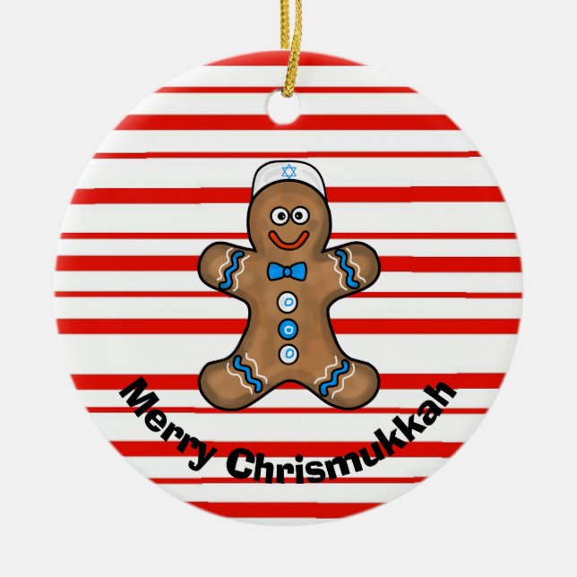 Jüdisches Gingerbread Man Chrismukkah Ornament (Vorne)