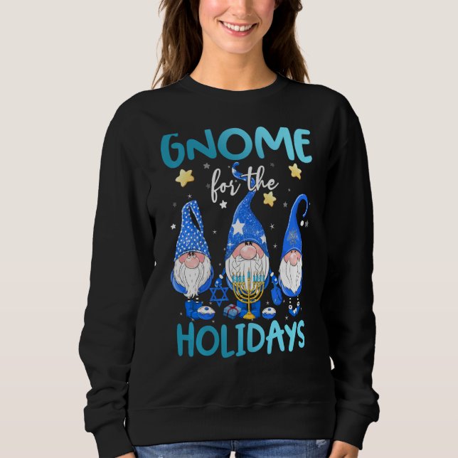 Jüdisches Gnome Holidays Hanukkah Menorah Ugly Ch Sweatshirt (Vorderseite)