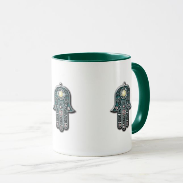 jüdisches, historisches Mädchen mit Anhängern des  Tasse (VorderseiteRechts)