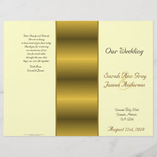 jüdisches Hochzeitsprogramm für Creme und Gold