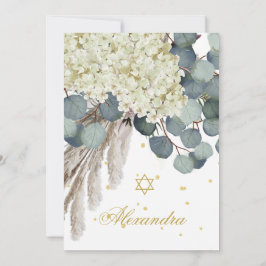 Jüdisches Mädchen-Baby-Benennung von Blumenblätter Einladung