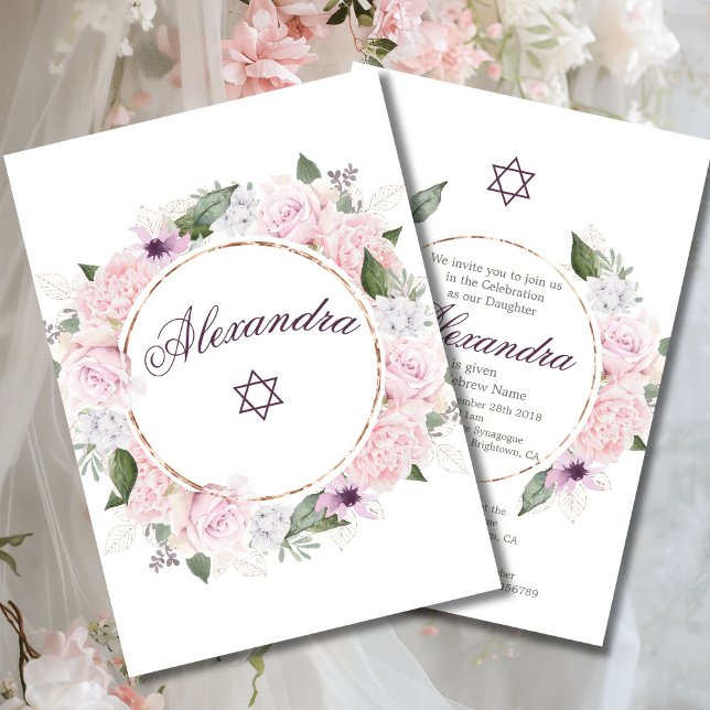 Jüdisches Mädchen, das den Star von David Pink Ros Einladung (Von Creator hochgeladen)