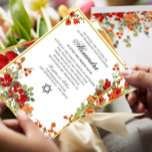 Jüdisches Mädchen Name Orange Red Modern Floral Einladung<br><div class="desc">Hübsche orange und rot blumengeschmückte jüdische Babynahrung Einladung. Das Design ist elegant mit Text, der leicht auf Ihre Informationen geändert werden kann. Wählen Sie aus einer Reihe von Papiertypen. Von einer Reihe von stationären von Chessie's Fine Designs. Blättern Sie auf der Seite ein wenig, um die Sammlung zu finden oder...</div>