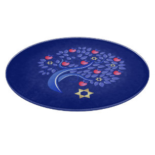 Jüdisches Neujahr Rosh Hashanah Challah Board Schneidebrett