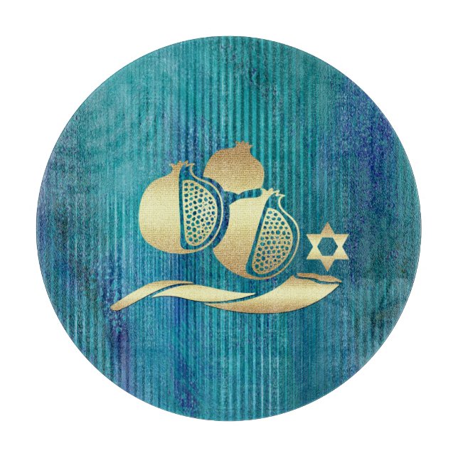 Jüdisches Neujahr | Rosh Hashanah Challah Board Schneidebrett (Vorderseite)