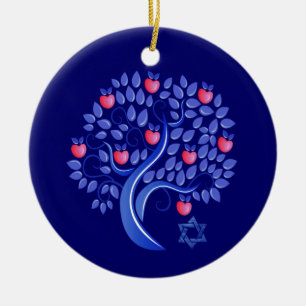 Jüdisches Neujahr   Rosh Hashanah Custom Year Keramikornament