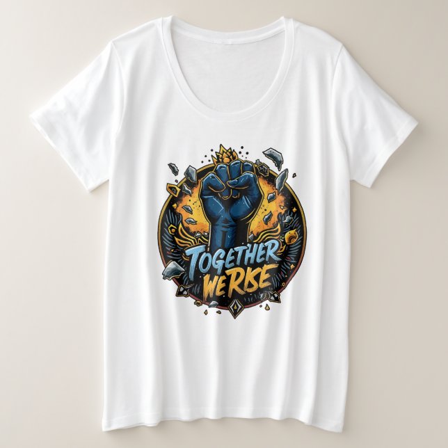 Jüdisches Rundemblem mit eingezäuntem Arm Große Größe T-Shirt (Design vorne)